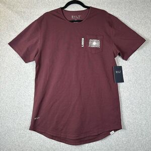 Men’s BYLT Premium Basics t shirt Lux Size Large Maroon LGCY Logo gorpcore